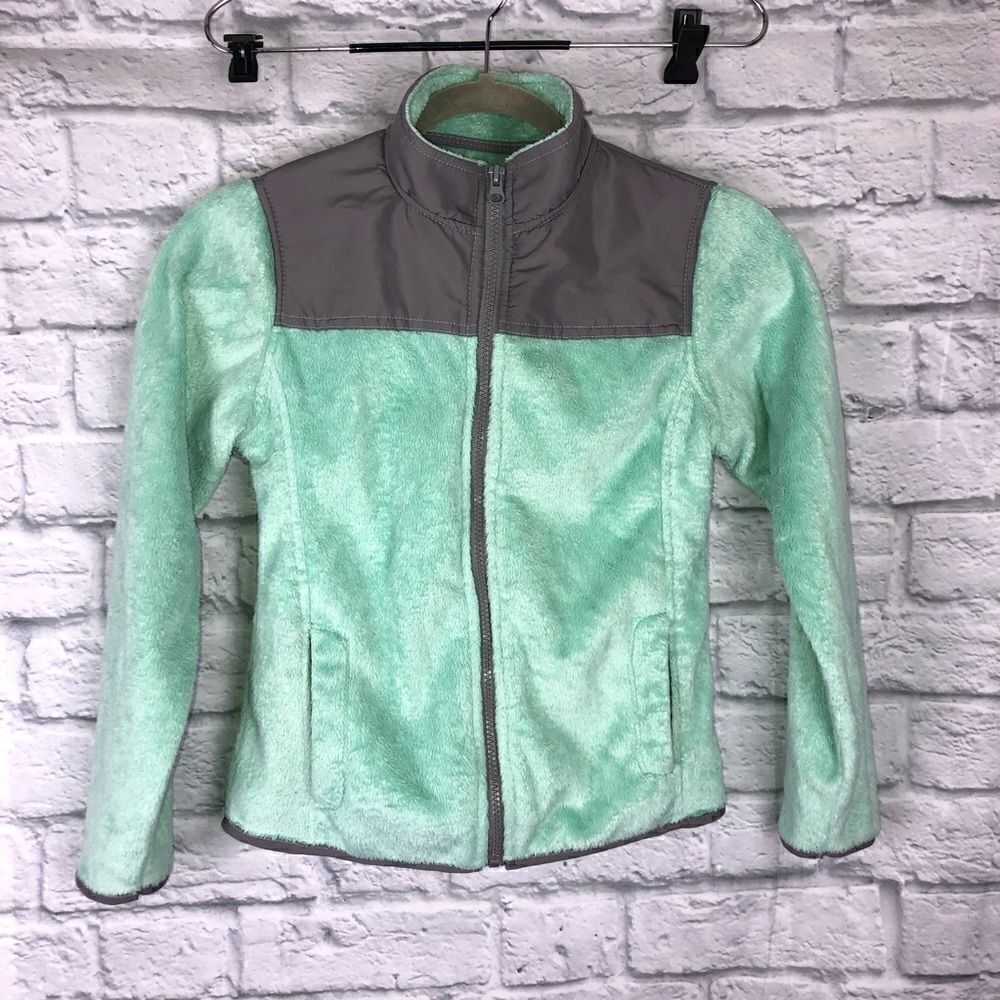Me Jane zip up jacket mint green/grey girls sz 10